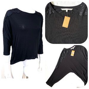 NWT Rachel Roy Bat sleeves lace accent top